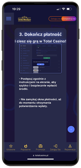 Algorytm jak dokonać wpłaty w Total, krok 3